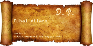 Dubai Vilmos névjegykártya